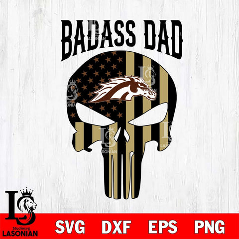 Western Michigan Broncos Badass Dad Svg Eps Dxf Png File, Digital Download, Instant Download