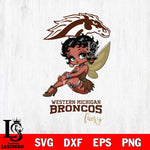 Western Michigan Broncos Beauty Black Fairy Betty Boop, Svg Eps Dxf Png File, Digital Download