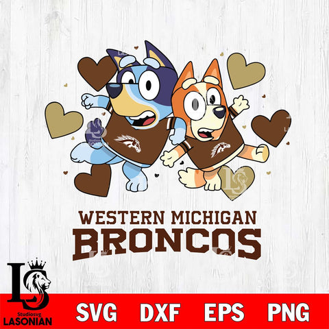 Western Michigan Broncos Bluey & Bingo 10 Svg Eps Dxf Png File, NCAA svg, Digital Download, Instant Download