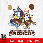 Western Michigan Broncos Bluey & Bingo 2 Svg Eps Dxf Png File, NCAA svg, Digital Download, Instant Download