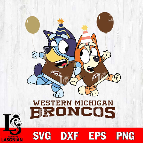 Western Michigan Broncos Bluey & Bingo 2 Svg Eps Dxf Png File, NCAA svg, Digital Download, Instant Download