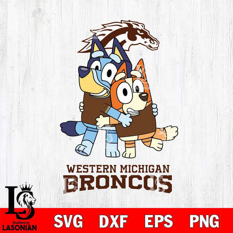 Western Michigan Broncos Bluey & Bingo 3 Svg Eps Dxf Png File, NCAA svg, Digital Download, Instant Download