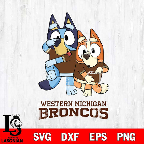 Western Michigan Broncos Bluey & Bingo Svg Eps Dxf Png File, NCAA svg, Digital Download, Instant Download