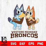 Western Michigan Broncos Bluey & Bingo 5 Svg Eps Dxf Png File, NCAA svg, Digital Download, Instant Download