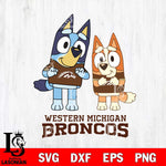 Western Michigan Broncos Bluey & Bingo 6 Svg Eps Dxf Png File, NCAA svg, Digital Download, Instant Download