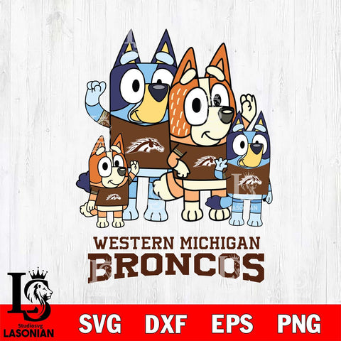 Western Michigan Broncos Bluey & Bingo 7 Svg Eps Dxf Png File, NCAA svg, Digital Download, Instant Download