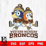 Western Michigan Broncos Bluey & Bingo 8 Svg Eps Dxf Png File, NCAA svg, Digital Download, Instant Download