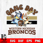 Western Michigan Broncos Bluey & Bingo 9 Svg Eps Dxf Png File, NCAA svg, Digital Download, Instant Download