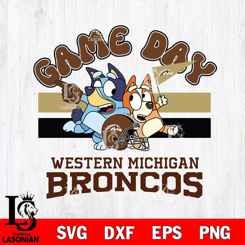 Western Michigan Broncos Bluey & Bingo 9 Svg Eps Dxf Png File, NCAA svg, Digital Download, Instant Download