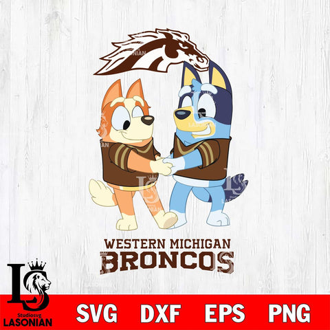 Western Michigan Broncos Bluey Chilli Dance Svg Eps Dxf Png File, Digital Download, Instant Download