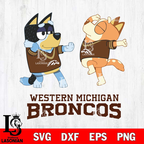 Western Michigan Broncos Bluey Dance Svg Eps Dxf Png File, Digital Download, Instant Download