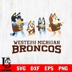 Western Michigan Broncos Bluey Dance Mode Squats Svg Eps Dxf Png File, Digital Download, Instant Download