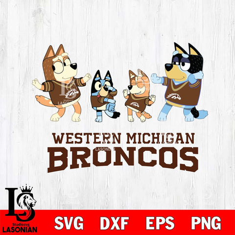 Western Michigan Broncos Bluey Dance Squats Svg Eps Dxf Png File, Digital Download, Instant Download