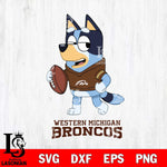 Western Michigan Broncos Bluey Football Sport Svg Eps Dxf Png File, Digital Download ,Instant Download, Cricut File