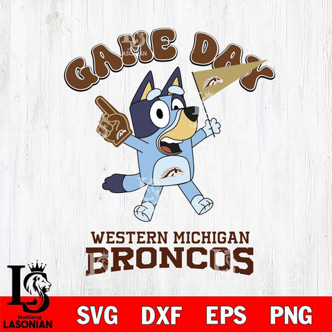 Western Michigan Broncos Bluey Game Day Svg Eps Dxf Png File, Digital Download, Instant Download