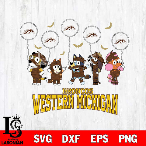 Western Michigan Broncos Bluey Halloween Spooky Svg Eps Dxf Png File, Digital Download, Instant Download