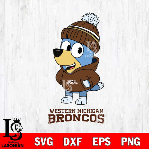 Western Michigan Broncos Bluey Hoodie Sport Svg Eps Dxf Png File, Digital Download ,Instant Download, Cricut File