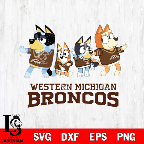 Western Michigan Broncos Bluey Mode Dance Squats Svg Eps Dxf Png File, Digital Download, Instant Download