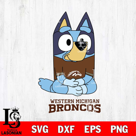 Western Michigan Broncos Bluey Styles Football Svg Eps Dxf Png File,NCAA Svg Files,Bluey svg ,Digital Download ,Instant Download, Cricut File