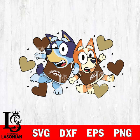 Western Michigan Broncos Bluey heart Svg Eps Dxf Png File, Digital Download, Instant Download