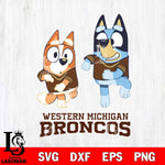 Western Michigan Broncos Bluey with Chilli Dance Svg Eps Dxf Png File, Digital Download, Instant Download