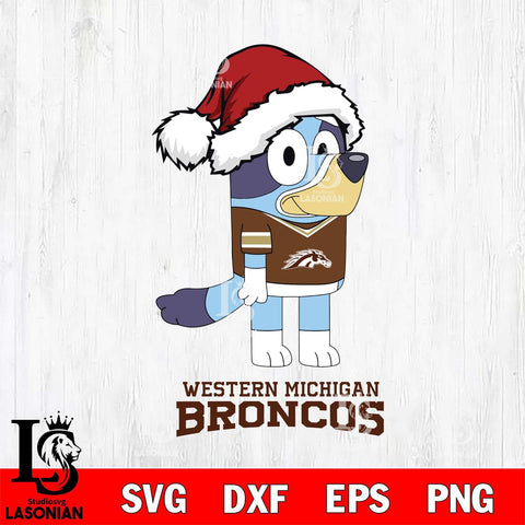 Western Michigan Broncos Christmas Bluey Hat Cut Files,Bluey Cricut,Christmas Svg , Bluey svg , Digital Download, dxf eps png pdf file