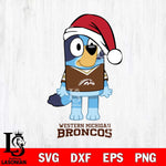 Western Michigan Broncos Christmas Bluey Sport Cut Files,Bluey Cricut,Christmas Svg , Bluey svg , Digital Download, dxf eps png pdf file