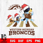 Western Michigan Broncos Christmas Family Bluey Walking Cut Files,Bluey Cricut,Christmas Svg , Bluey svg , Digital Download, dxf eps png pdf file