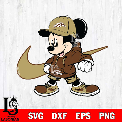 Western Michigan Broncos Cool Mickey Mouse Svg Eps Dxf Png File, NCAA svg, Digital Download, Instant Download