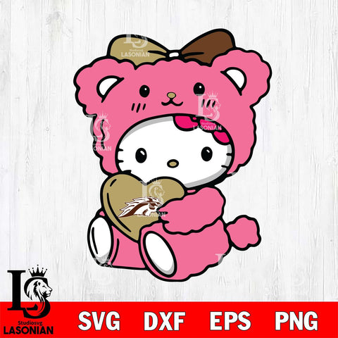 Western Michigan Broncos Cute Hello Kitty 3 Svg Eps Dxf Png File, Digital Download, Instant Download