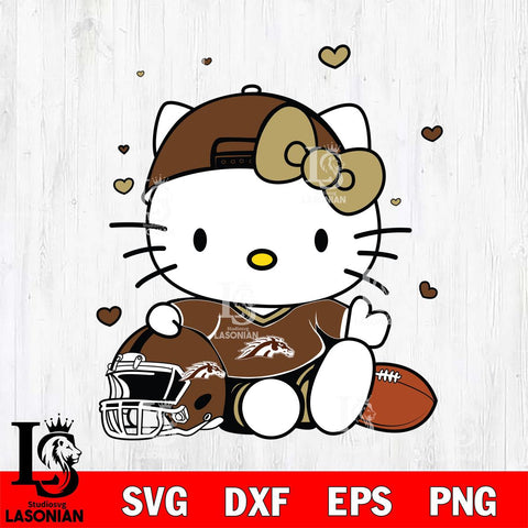 Western Michigan Broncos Cute Hello Kitty Football Svg Eps Dxf Png File, NCAA svg, Digital Download, Instant Download