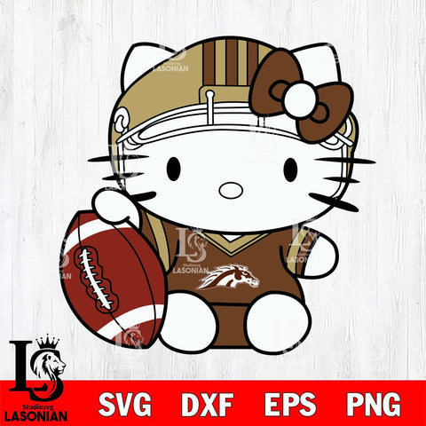 Western Michigan Broncos Cute Hello Kitty Football 5 Svg Eps Dxf Png File, NCAA svg, Digital Download, Instant Download