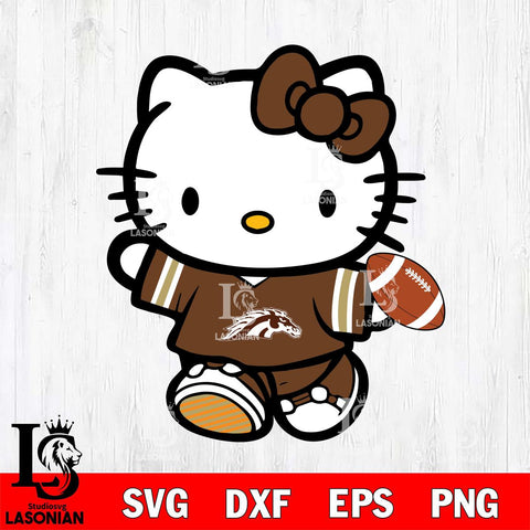 Western Michigan Broncos Cute Hello Kitty Football 7 Svg Eps Dxf Png File, NCAA svg, Digital Download, Instant Download