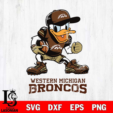 Western Michigan Broncos Donal Duck Disney, Svg Eps Dxf Png File, Digital Download