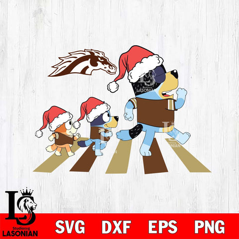 Western Michigan Broncos Family Bluey Walking Christmas Svg Eps Dxf Png File, Digital Download, Instant Download