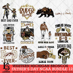 Western Michigan Broncos Fathers Day NCAA Bundle 12 Svg Eps Dxf Png File, Digital Download, Instant Download