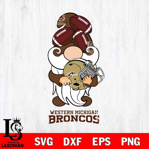 Western Michigan Broncos Gnomes Helmet Svg Eps Dxf Png File, Digital Download, Instant Download