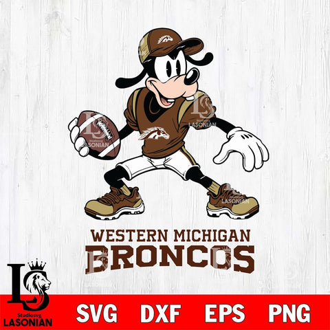 Western Michigan Broncos Goofy Disney, Svg Eps Dxf Png File, Digital Download