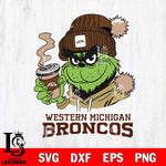 Western Michigan Broncos Grinch Cofffe Hoodie Cut Files Cricut, Svg Dxf Eps Png file, Digital download , Silhouette