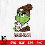 Western Michigan Broncos Grinch Tree Cake Svg Eps Dxf Png File, Digital Download, Instant Download