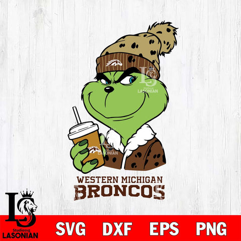 Western Michigan Broncos Grinch hat Svg Eps Dxf Png File, Digital Download, Instant Download