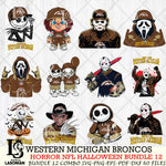 Western Michigan Broncos Halloween Bundle 12 SVG Svg Eps Dxf Png File, NCAA bundle svg, Digital Download, Instant Download