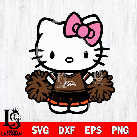 Western Michigan Broncos Hello Kitty Cheerleader 2 Svg Eps Dxf Png File, Digital Download, Instant Download