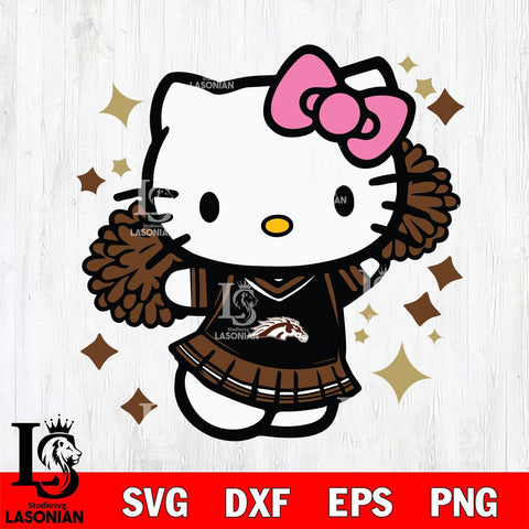 Western Michigan Broncos Hello Kitty Cheerleader 4 Svg Eps Dxf Png File, Digital Download, Instant Download