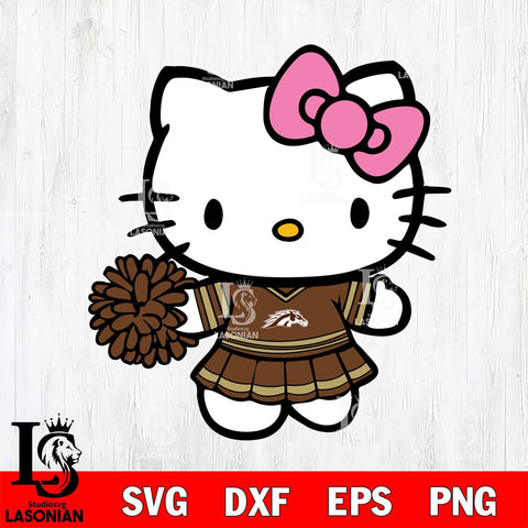 Western Michigan Broncos Hello Kitty Cheerleader 8 Svg Eps Dxf Png File, Digital Download, Instant Download