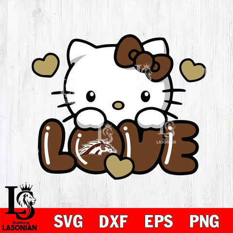 Western Michigan Broncos Hello Kitty Love Svg Eps Dxf Png File, Digital Download, Instant Download