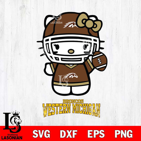 Western Michigan Broncos Hello Kitty NCAA 1 Svg Eps Dxf Png File, Digital Download, Instant Download