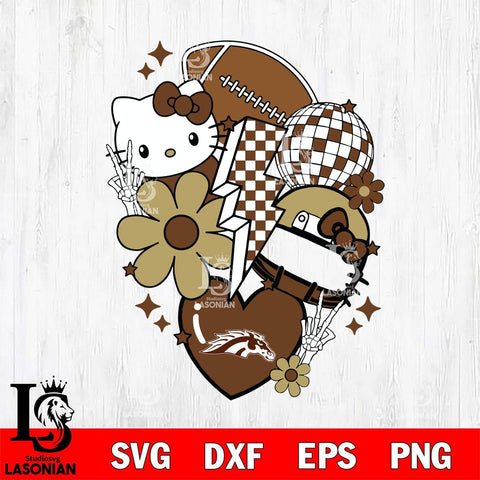 Western Michigan Broncos Hello Kitty NCAA 2 Svg Eps Dxf Png File, Digital Download, Instant Download