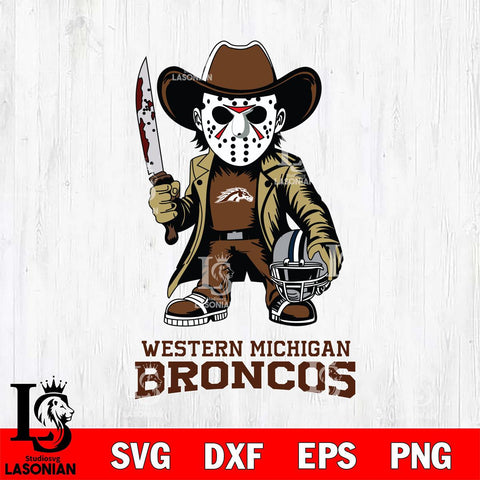 Western Michigan Broncos Jason Voorhees 3 Svg Eps Dxf Png File, Digital Download