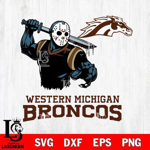 Western Michigan Broncos Jason Voorhees 5 Svg Eps Dxf Png File, Digital Download